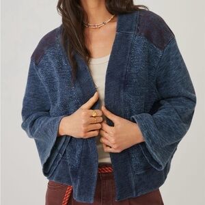 Anthropologie Pilcro Navy Blue Swing Kimono Sweater Size Medium